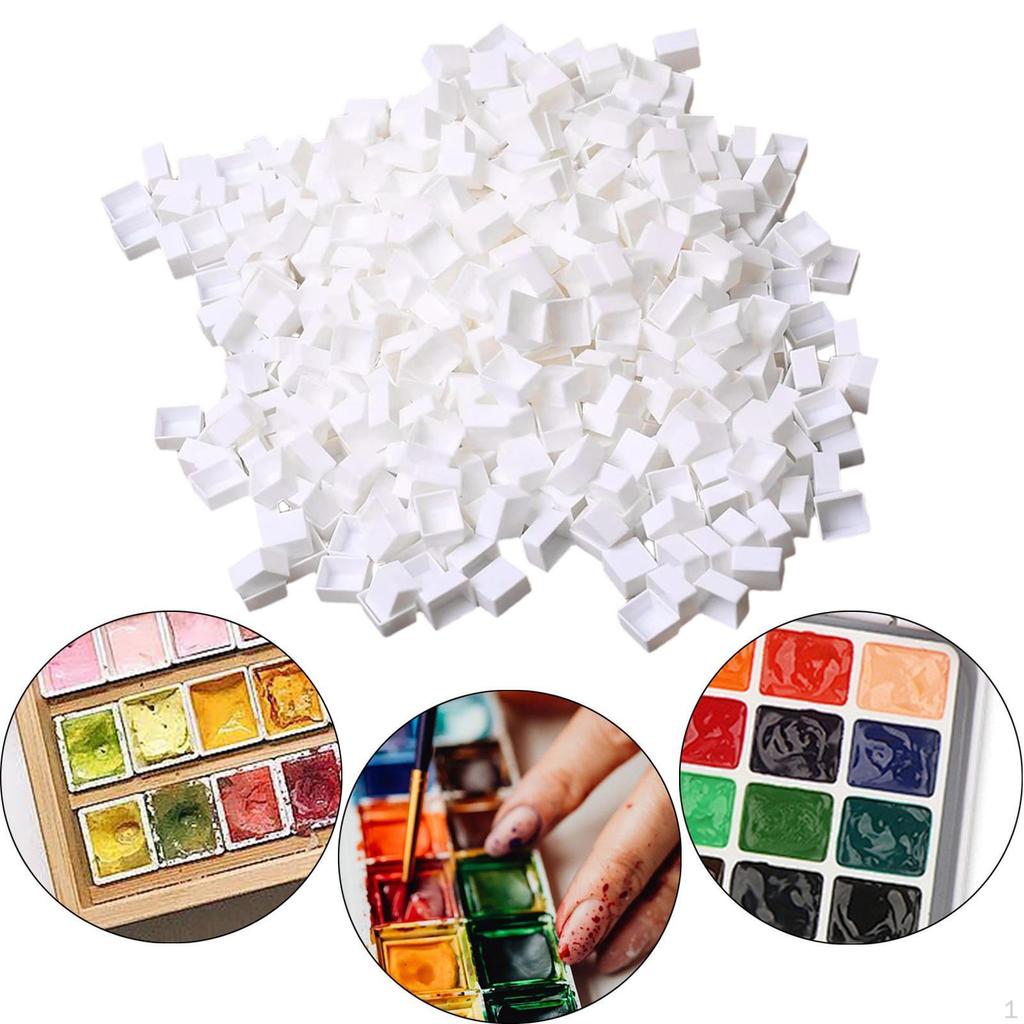 100 Empty Pieces Half-Casseroles Painted Half-Cas-Casseroles Paunted Pallet for Acrylic Palette