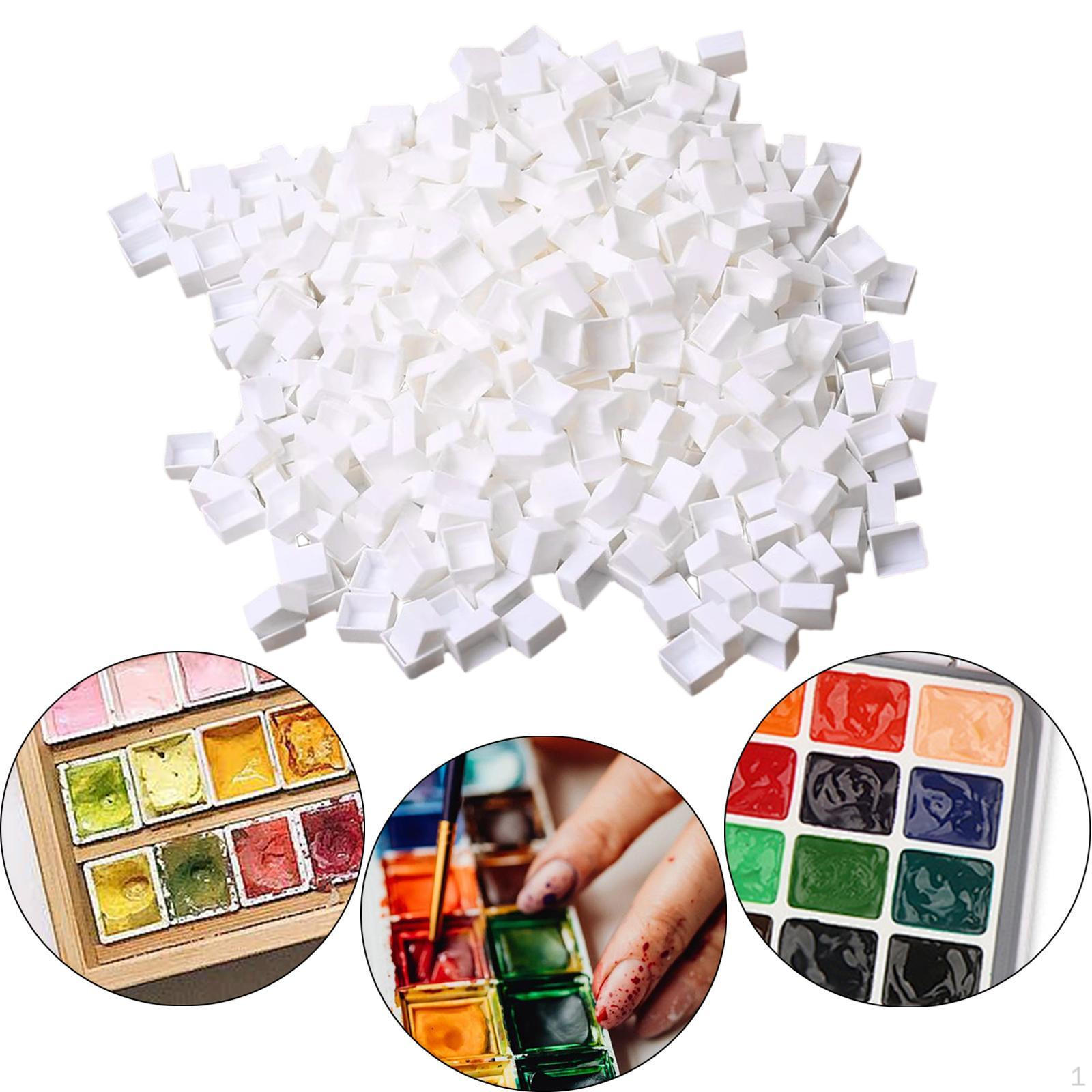 

100 пустых полукювет для акварельной живописи и художественных проектов White 1.1x1.5x0.5cm