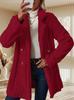 Women's Plush Double-Breasted Mid-Length Coat - Comfortable, Casual, Warm Suit Collar.