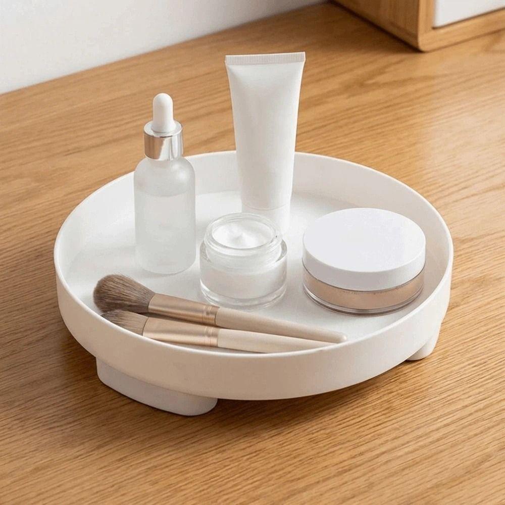 Organizador de Cosméticos Estilo Nórdico Bandeja de Armazenamento Redonda Bandeja Expositora de Joias Plástica Minimalista Suporte Simples Doméstico Banheiro