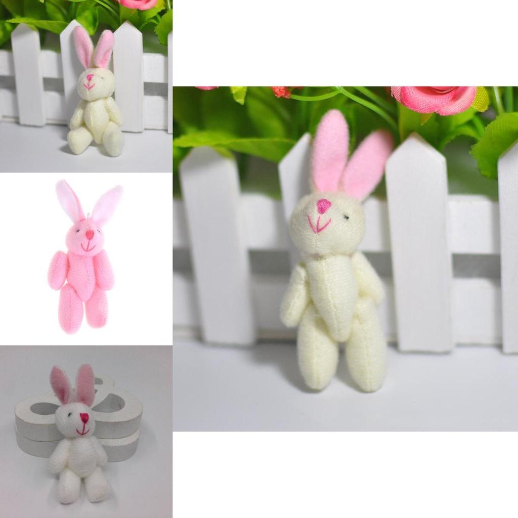 Niedliches 7,5 cm großes Mini-Kaninchen-Plüschtier, perfekt als Hochzeitsgeschenk oder Mitbringsel.