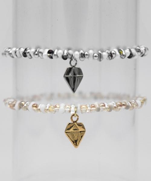 Bonbeau Dia Charm Point Peanut Beads Bracelet