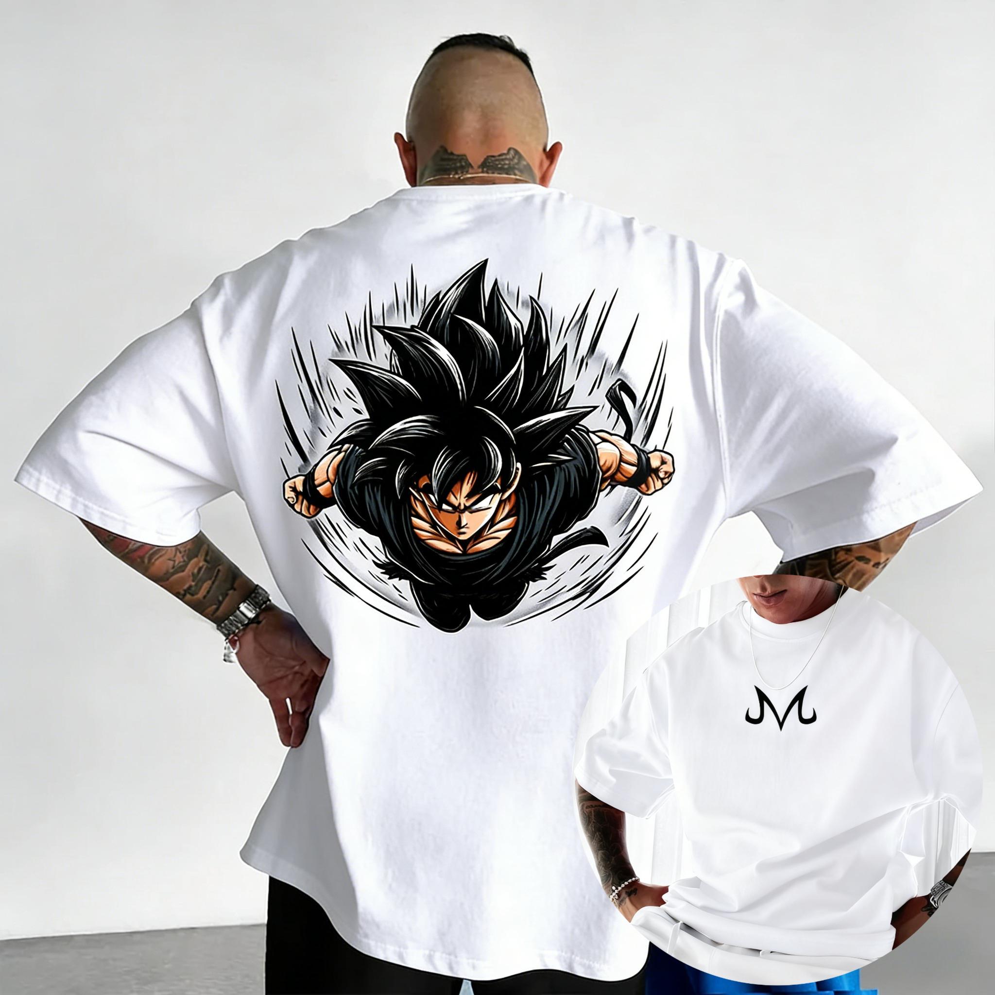 

Хлопковые футболки с коротким рукавом 2026 Лето, свободные, спортивные, модные, с круглым вырезом, с принтом Goku из аниме Dragon Ball, для мужчин и женщин S