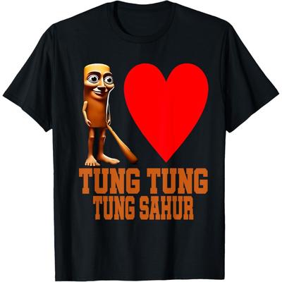 Lustiges I Heart Tung Tung Tung Sahur für Männer und Frauen T-Shirt T-Shirt