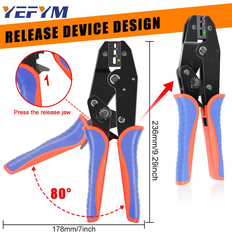 Crimping Tool For Insulated Electrical Connectors - Ratcheting Wire Crimper - Wire Crimp Tool 22-10 AWG(0.5-6mm)