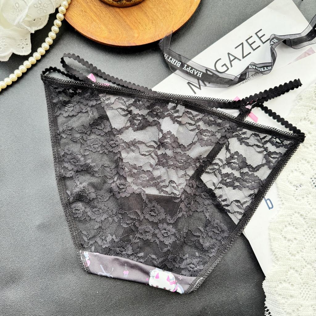 Female Summer Sexy Pure Desire Cartoon Cute Cat Ice Silk Triangle Briefs