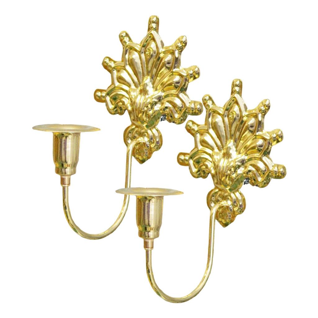 Iron Wall Candle Sconces Set French Vintage Retro Candlestick Holders Decorative Candle Rack for Hallway Art Corridor Decor