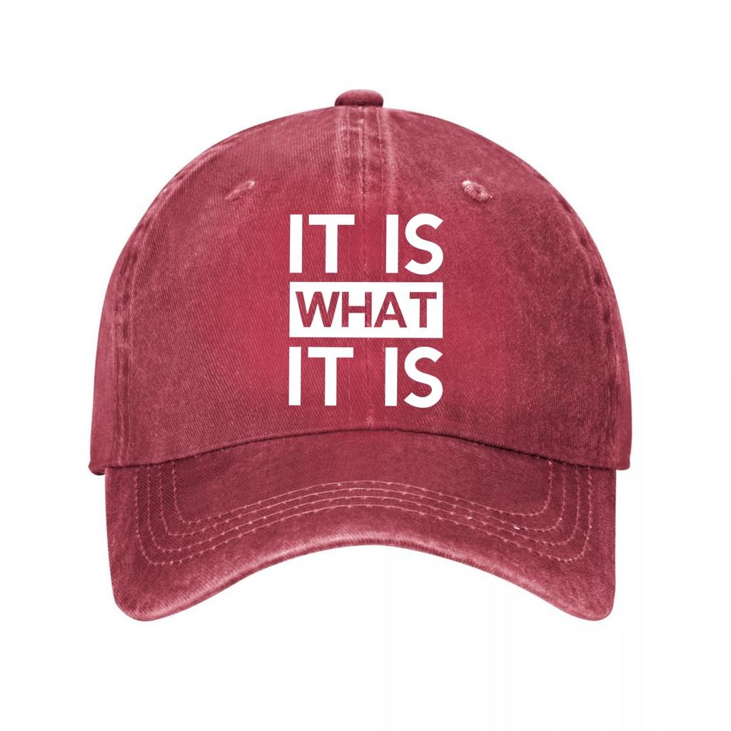 It Is What It Is Black Casual Snapback Hat New Vintage Washed Cotton Baseball Cap Parent Kids Sun Hats