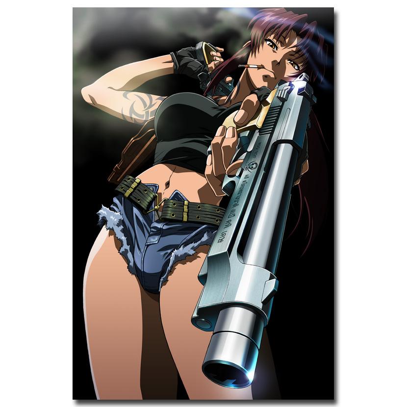 Japanese Anime Black Lagoon Poster Revy Decoration Art Decor Painting Home Decor Bar Kawaii Room Decor Canvas Quality Poster