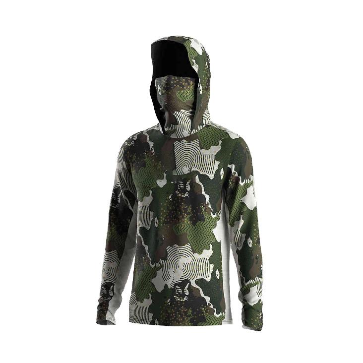 Fishing Shirts for Men Long Sleeve Beach Tops Outdoor UV Clothing Hooded Coat Breathable Fish Hoodies with Mask