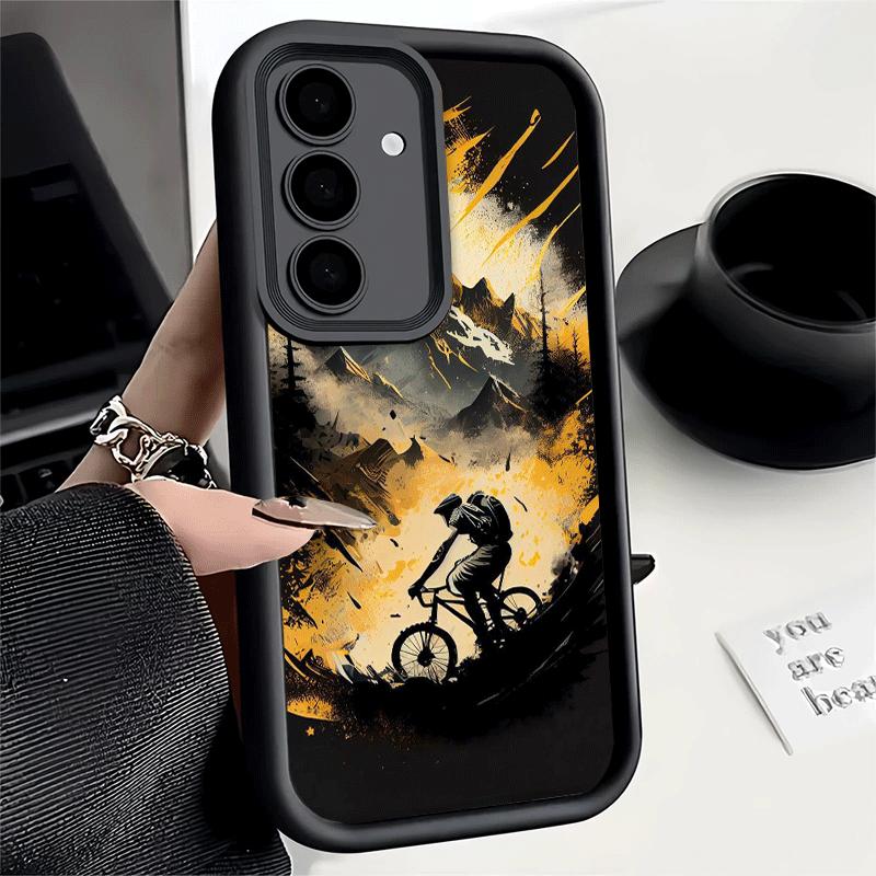 Phone Case for Samsung Galaxy S26 S25 Ultra S24 FE Mountain Bike Bicycle Shell S23 Plus S22 + S21 S20 5G Soft Silicone Funda
