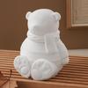 Bear Statue Resin Jar Mould with Lid Concrete Cement Silicone Mould for Epoxy Resin Candle Container Holiday Decoration