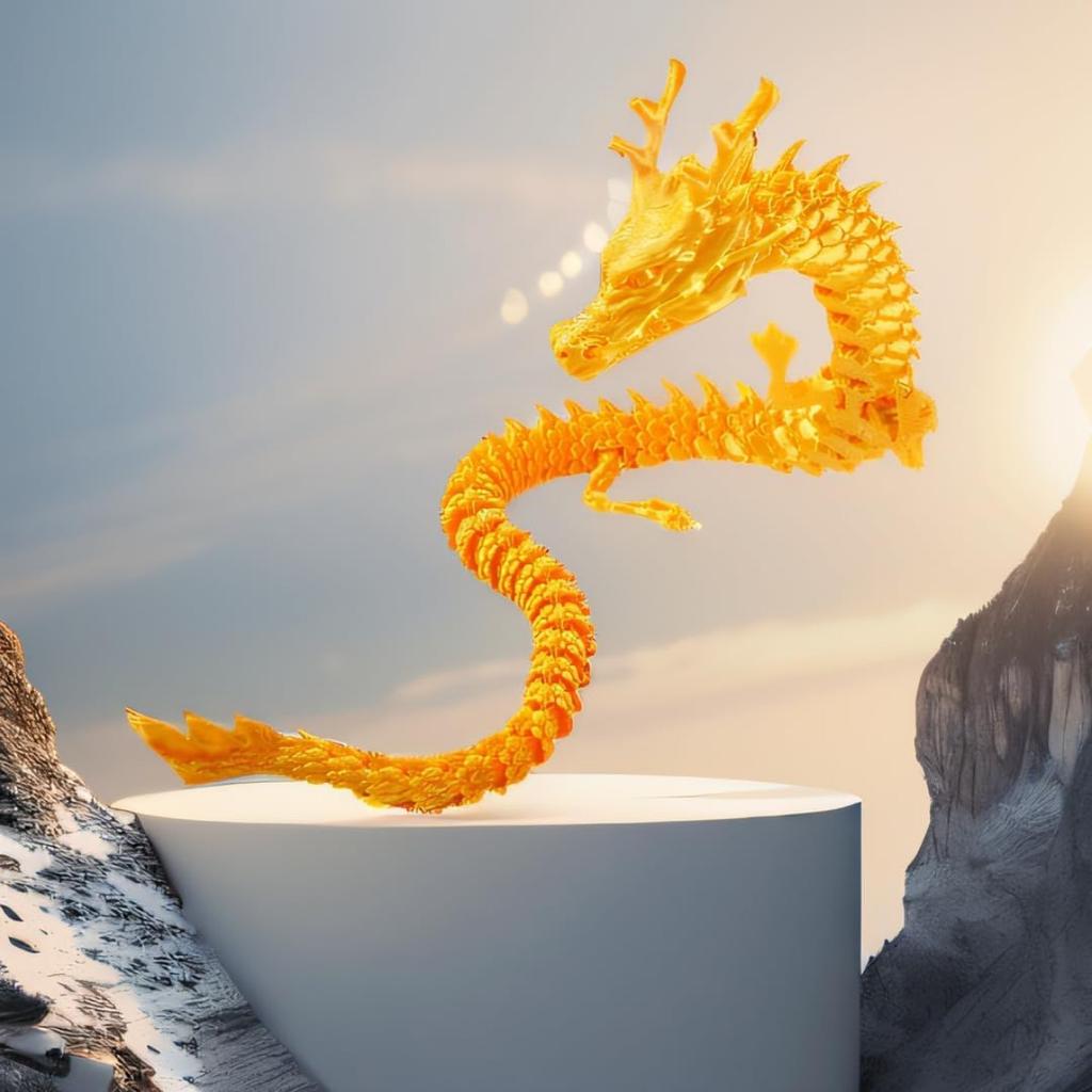 3D Printed Dragon - Articulated and Posable Toy for Car Decoration - Strikingly Realistic Dragon Crystal Figure Gifts
