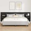 Headboard with Cabinets 3 Piece Set Black Oak Effect Wood Based Material
