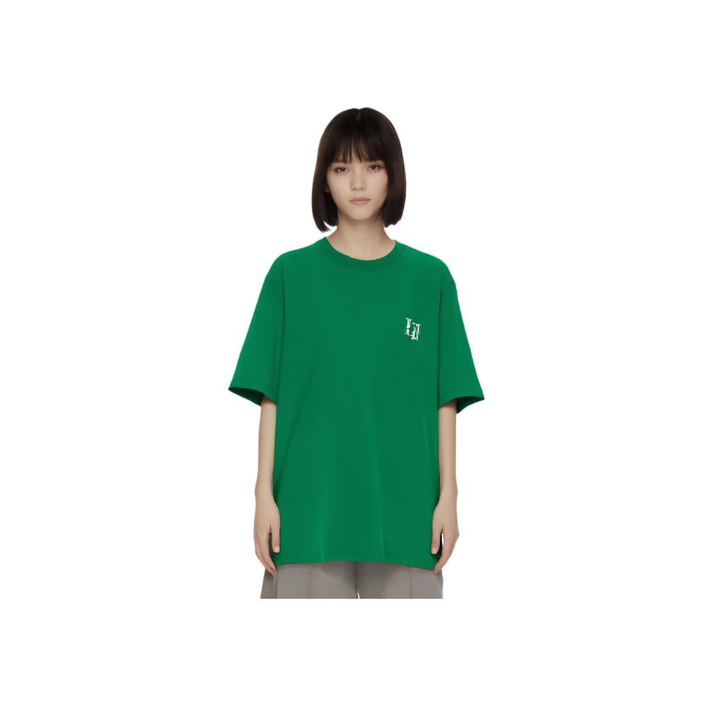 Li Ning Chinese Culture Series Printed Letter Round Neck Comfortable Breathable Short Sleeve T-Shirt Unisex Tops Crisp-Green AHSU319-5