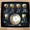 6 Ensembles Tasses à Thé Turques Tasses Ensemble Soucoupes avec Cuillère Tasse à Café Romantique Exotique Tasse à Thé en Verre Décoration de Cuisine Boîte Cadeau
