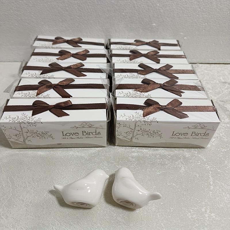 10 Pack with 2 Birds Each Wedding Party Return Gifts for Guests Ceramic Couple Bird Decorative Small Jars Table Decorations Gift