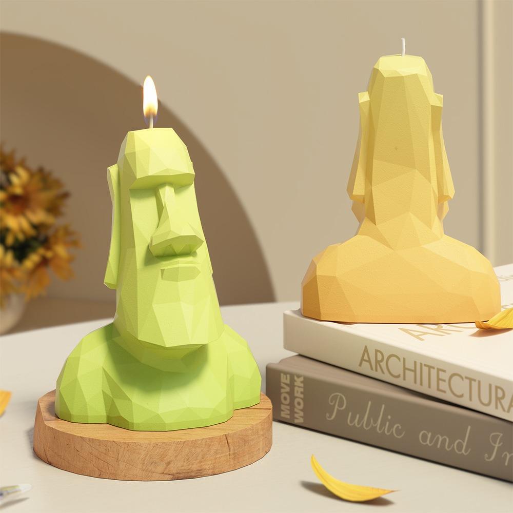 Moai Guardian Silicone Mold Giant Stone Statue Candle Mold DIY Art Home Decoration Gypsum Mold