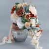 Romantic Champagne Rose Bouquets for Bride Bridal Holding Flowers