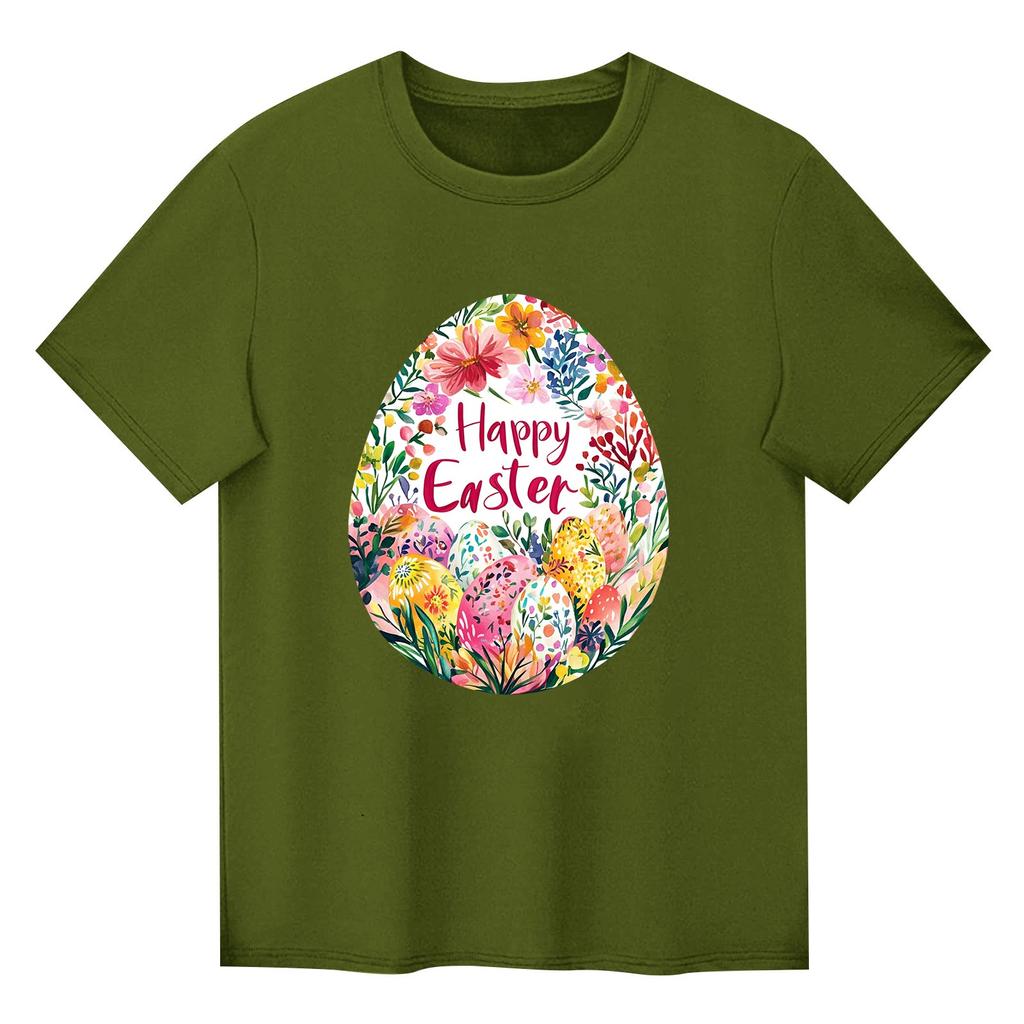 Children's Printed Short Sleeved Round Neck Casual Comfortable Loose Lightweight Top