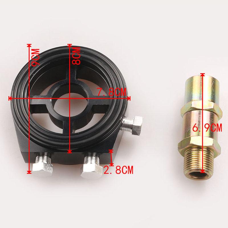 2Pcs Oil Pressure Gauge Accessories Aluminum Cooling Sandwich Plate Adapter Car Oil Cooler Kit Auto Mounting
