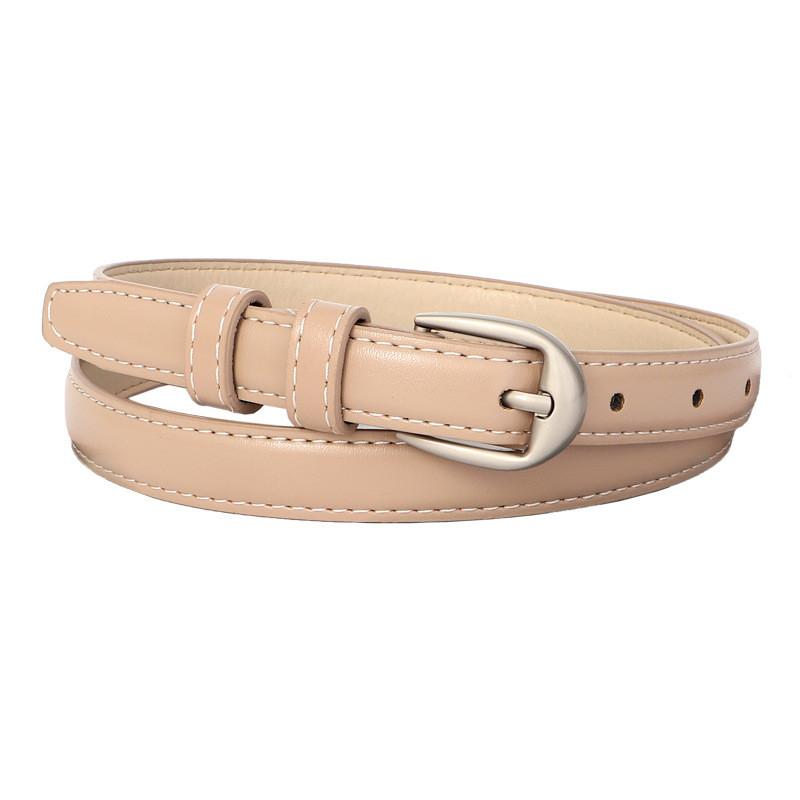 Trendy Simple Retro Silver Buckle Women Slim Waist Belt Casual And Versatile