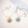 Beach Vacation Style Light Luxury Fashion Alloy Exaggerated Sunflower Pendant Necklace Stud Earrings, Bohemian Style
