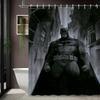 Batman & Harley Quinn Monochrome City Waterproof Shower Curtain, Superhero Bathroom Decor For Fans
