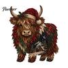 Christmas Fabric Art Patchwork DIY Kit, Adult Sewing Handcrafted Set with Creative Holiday Gift Pre-Cut Squares, Animals Craft for Beginners Quilting