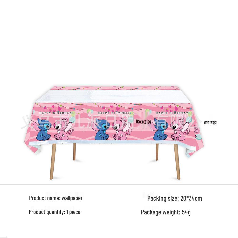 Pink Lilo & Stitch Party Set: Plates, Cups, Napkins, Tablecloths, Goodie Bags, Banners, Invitations