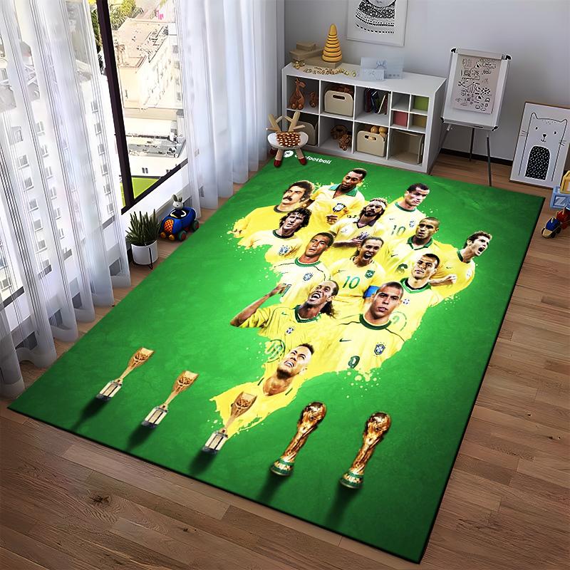 Soccer Team Trophy Designed Floor Mat, Suitable As a Non-slip Mat for the Living Room or Bedroom Sofa
