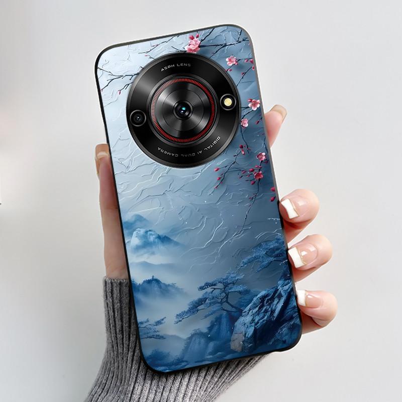 Cute Cartoon Case For ZTE Blade A75 5G/Nubia Focus 5G/Nubia Calf 5G Printing Shell Protective Cover Soft Silicone Black Casing