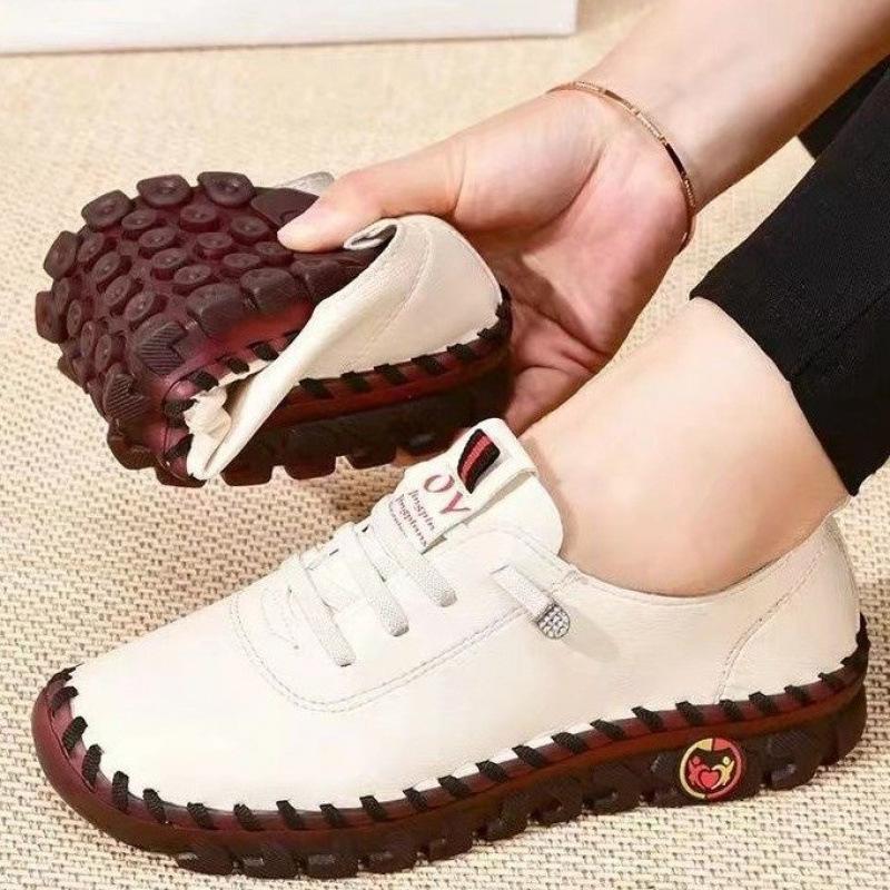 Spot handmade side seam thread large size beef tendon shoes shallow mouth outer wear single shoes 2025 new Roman style soft sole women's shoes