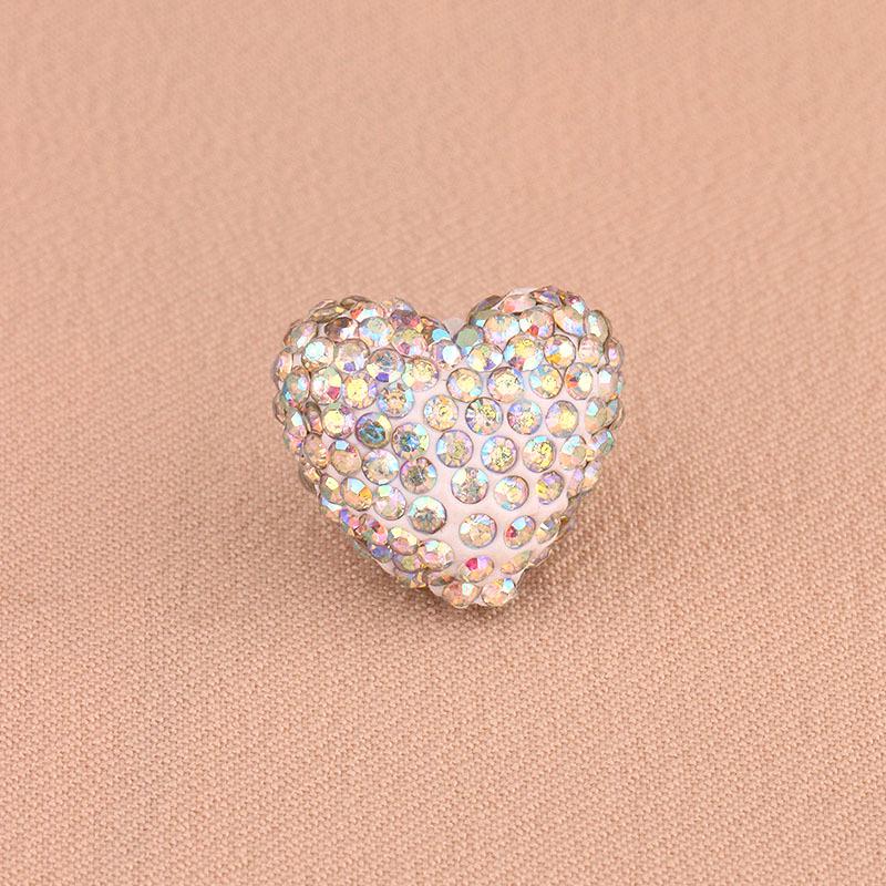 Gradient Heart Polymer Clay Rhinestone Beads for DIY Jewelry – Handmade Accessories