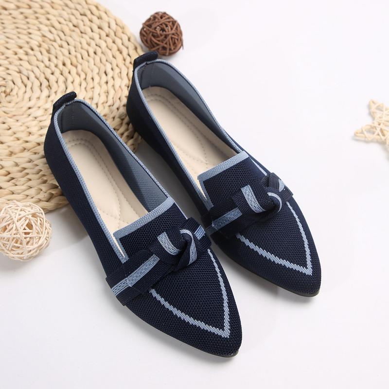 summer high-quality purple women's shoes lazy casual comfortable flat shoes women's shoes large lightweight knitted shoes