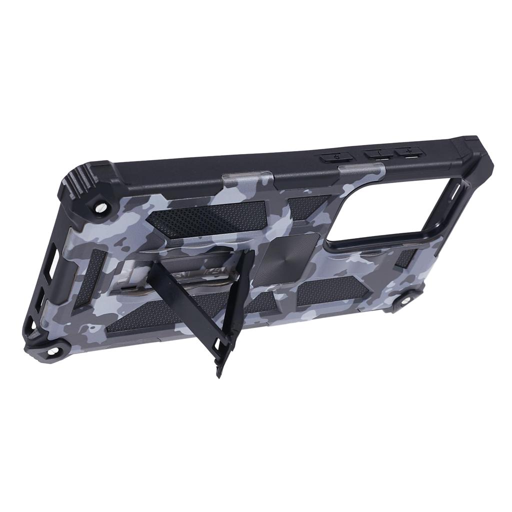For Samsung Galaxy S24 Ultra Case Camouflage Kickstand Plastic+TPU Cell Phone Cover