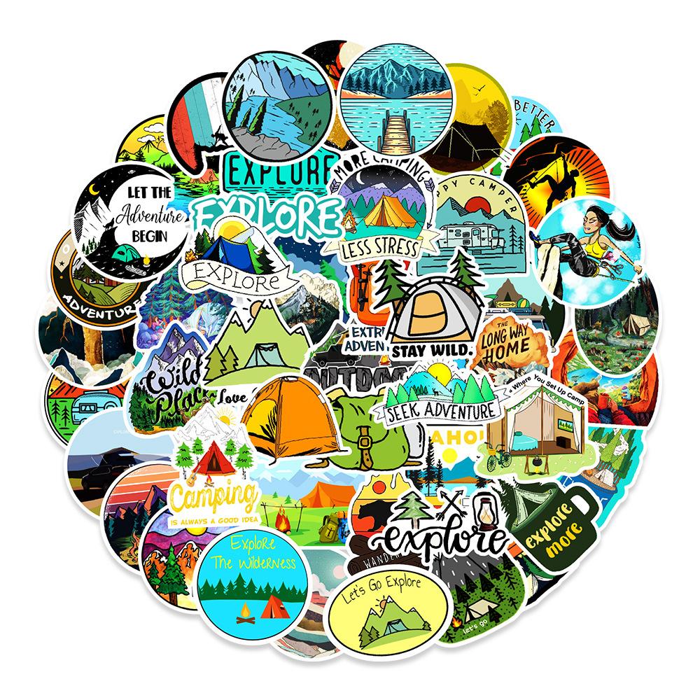 50 Outdoor Camping Adventure Graffiti Stickers Car Mobile Phone Suitcase Computer Decoration Stickers Waterproof