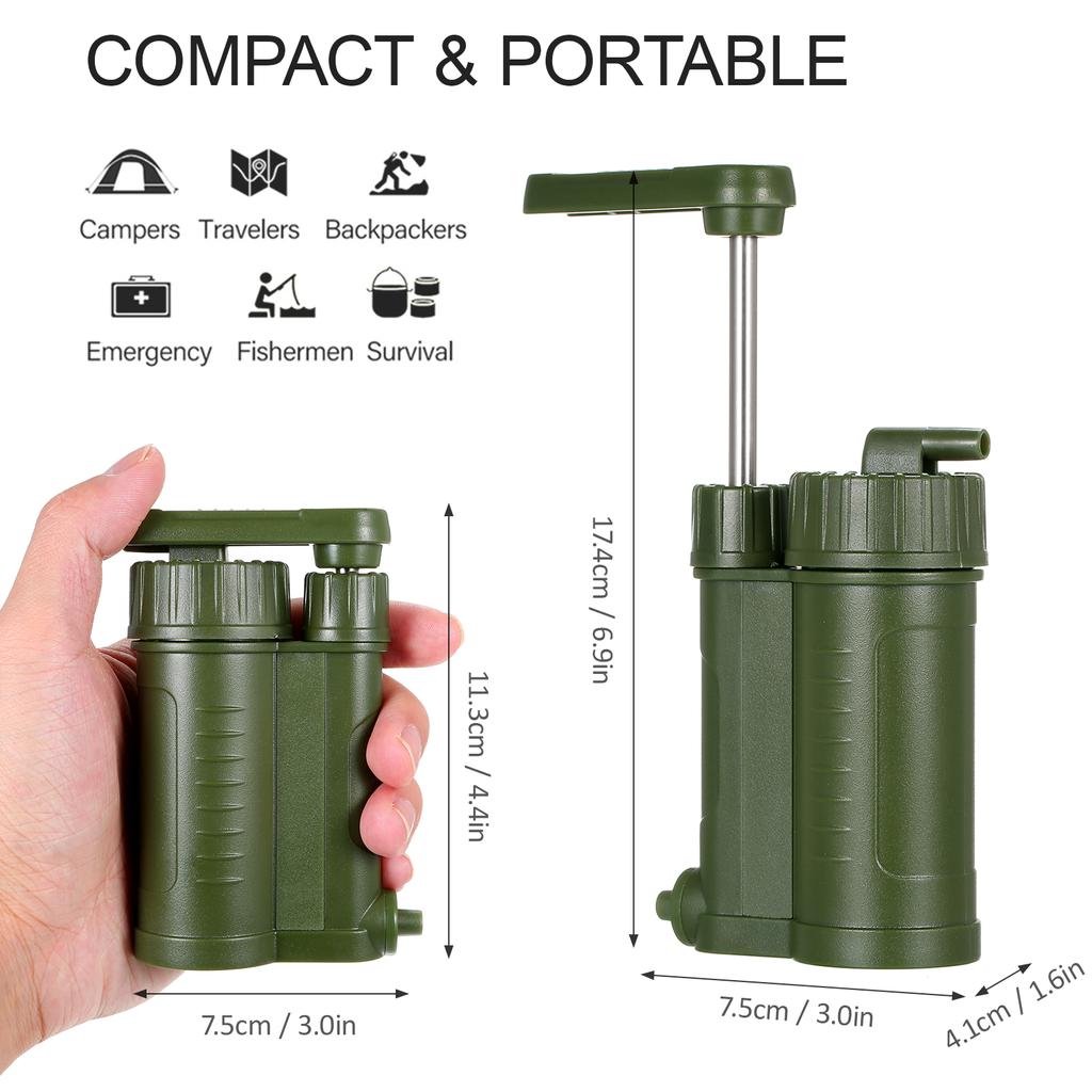 Outdoor Water Filtration System Water Purifier Water Filter for Camping Hiking Emergency Fishing