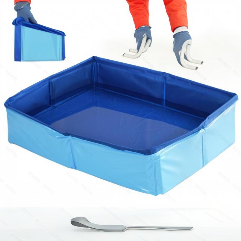 Portable Foldable Waterproof Foot Bath Multifunctional Cat Litter Box Foot Washing Basin Small Animal Bath Sand Tray