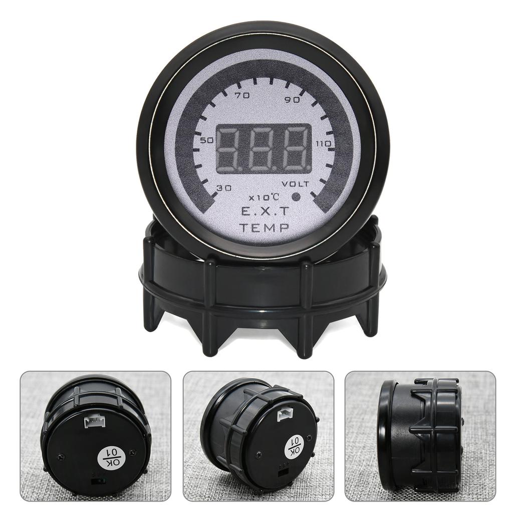 52MM Digital LED EXT Exhaust Gas Temp Gauge + Voltmeter Voltage Air Fuel Auto Car Styling EGT Temperature Gauge Car Meter