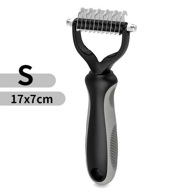 Cat Hair Removal Comb Dog Hair Removal Brush Stainless Steel Double Sided Pet Grooming Brush Removing Tangles Cat Accessories