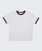 Meoleseu Contrast Ringer Crop T-Shirt_Off White/Brown