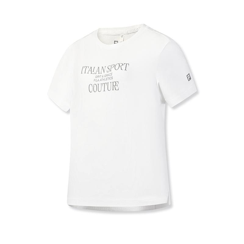 FILA Fitness Minimalist Fashion Classic Sports Casual Training Versatile Comfortable Breathable Short Sleeve T-Shirt Women tops A11W621123FWT S