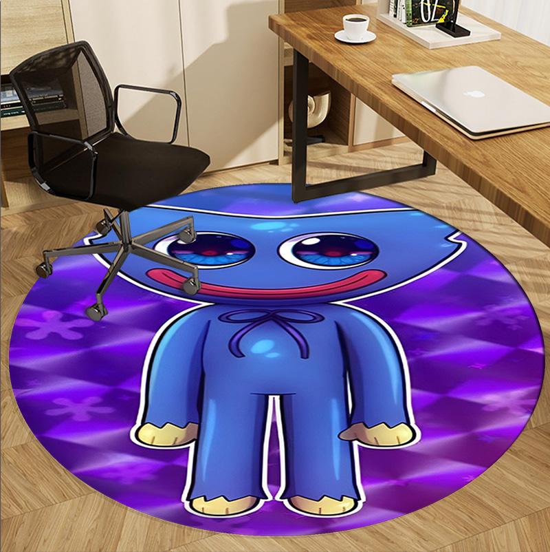 Huggy Wuggy Pattern Round Rug, Indoor/Outdoor Mat, for Picnic, Gameroom, Bedroom, Office, Living Room, Home Decor Carpet, Birthday Gift