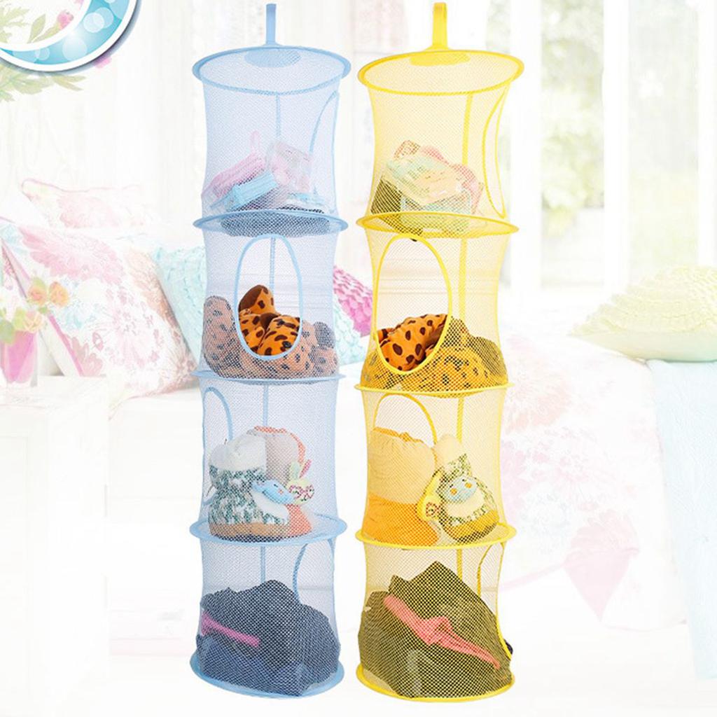 Foldable Hanging Basket Breathable Four- Basket Toy Storage Basket