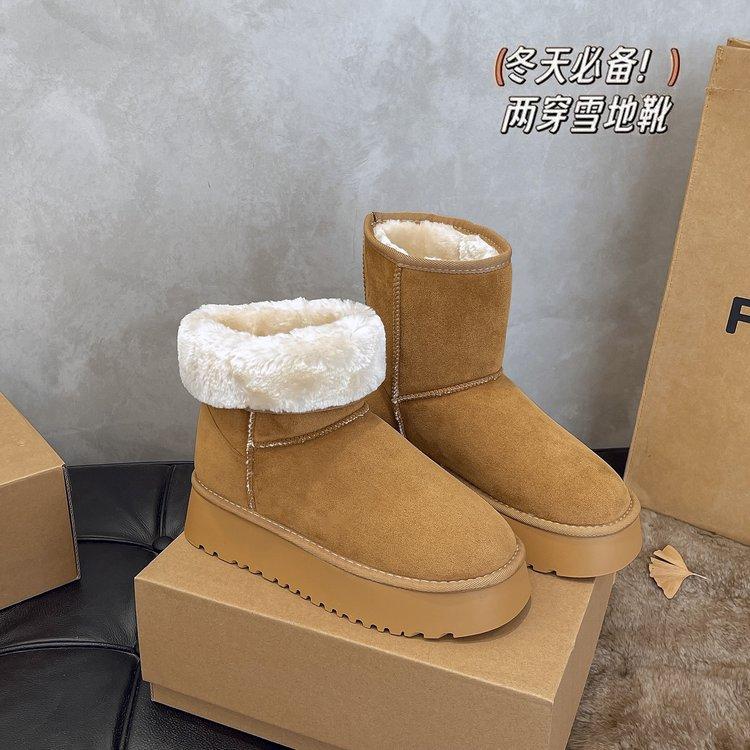 

Мягкие кожаные зимние сапоги женские 2024 новые зимние ретро бархатные утолщенные теплые Северо-восточные средней длины хлопковые сапоги нескользящие короткие сапоги 40