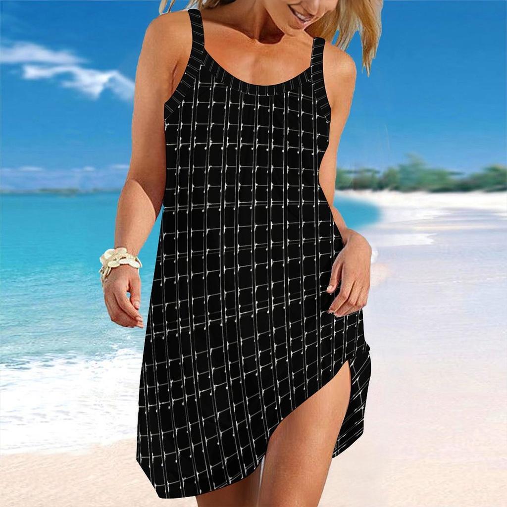 Women's Beach Dress Mini Dress Floral Hem Print Casual Modern Dress Sleeveless Loose Fit Outdoor Daily Summer