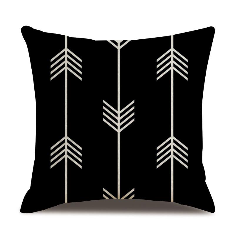 Leinen Kissenbezug Schwarz Geometrischer Pfeil Wellenförmiger Punkt Kissenbezug Zuhause Weiche Einrichtung Kissenbezug