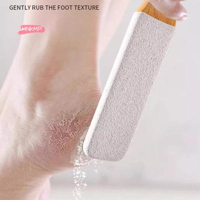 Bambusgriff 360° Fußfeile Natürlicher Bimsstein Peeling Professionelles Pediküre-Werkzeug zur Hornhautentfernung Peeling für abgestorbene Haut