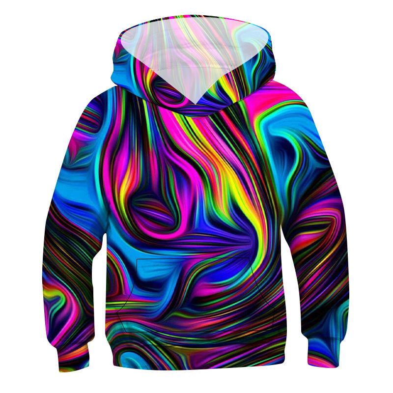 3D Černobílé designové mikiny Dětská mikina přes hlavu s dlouhým rukávem Chlapecká Dívčí Mikina Topy Streetwear Dětské oblečení Sudadera